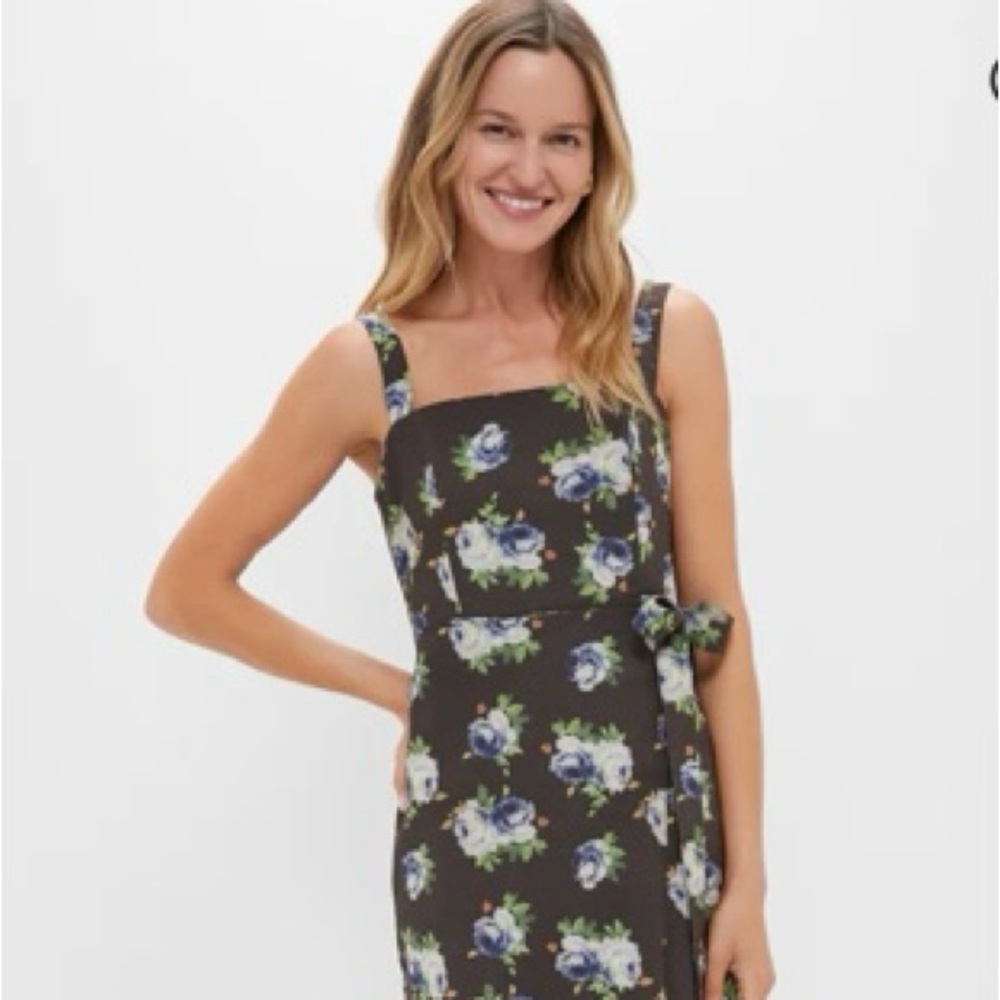 Tuckernuck Floral Midi Dress - Brown and Blue